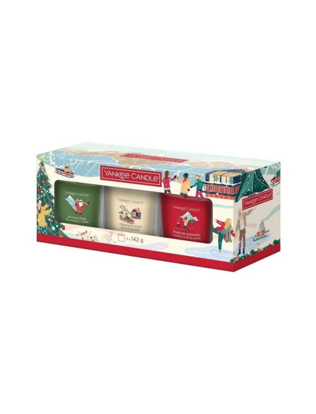 Yankee Candle Christmas Tumbler Set Подарочный набор из 3 стеклянных свечей